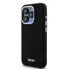 DKNY Apple iPhone 15 Pro dėklas Liquid Silicone Small Metal Logo MagSafe, juodas
