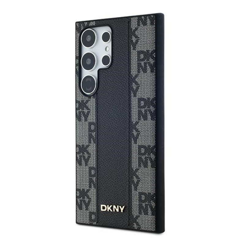 DKNY odinis languoto mono rašto MagSafe dėklas skirtas Samsung Galaxy S24 Ultra, juodas