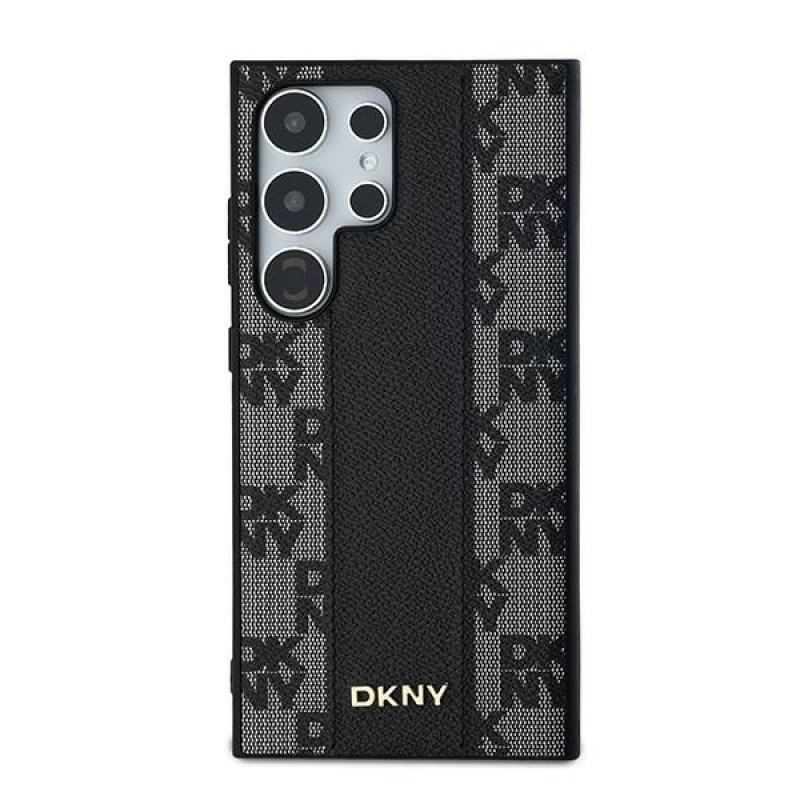 DKNY odinis languoto mono rašto MagSafe dėklas skirtas Samsung Galaxy S24 Ultra, juodas
