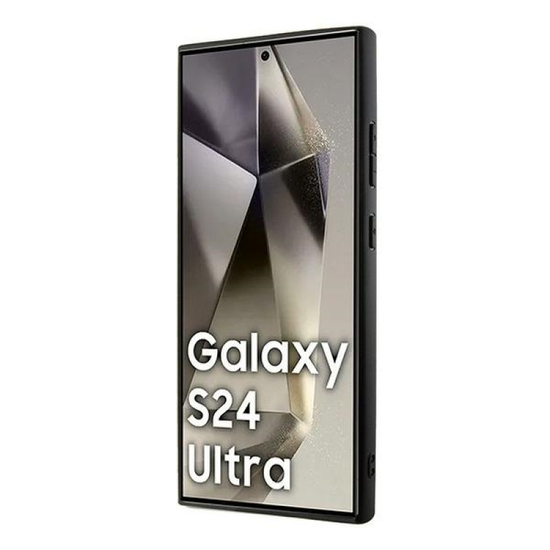 DKNY odinis languoto mono rašto MagSafe dėklas skirtas Samsung Galaxy S24 Ultra, juodas