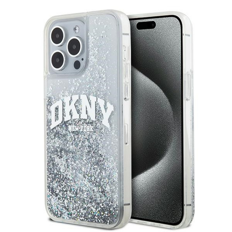 DKNY Apple iPhone 15 Pro Max kietasis dėklas Liquid Glitter Big Logo