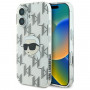 Karl Lagerfeld Apple iPhone 16 kietasis dėklas IML Karl Head Electroplated, permatomas