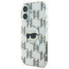 Karl Lagerfeld Apple iPhone 16 kietasis dėklas IML Karl Head Electroplated, permatomas