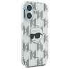 Karl Lagerfeld Apple iPhone 16 kietasis dėklas IML Karl Head Electroplated, permatomas