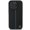 Mercedes MEHMP16L23RURBK Apple iPhone 16 Pro kietasis dėklas MB Blue Line Leather MagSafe, juodas