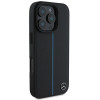 Mercedes MEHMP16L23RURBK Apple iPhone 16 Pro kietasis dėklas MB Blue Line Leather MagSafe, juodas