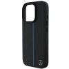 Mercedes MEHMP16L23RURBK Apple iPhone 16 Pro kietasis dėklas MB Blue Line Leather MagSafe, juodas