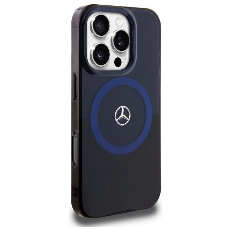 Mercedes MEHMP16X23HBIKV Apple iPhone 16 Pro Max kietasis dėklas MB Double Layer BiColor MagSafe, juodas mėlynas