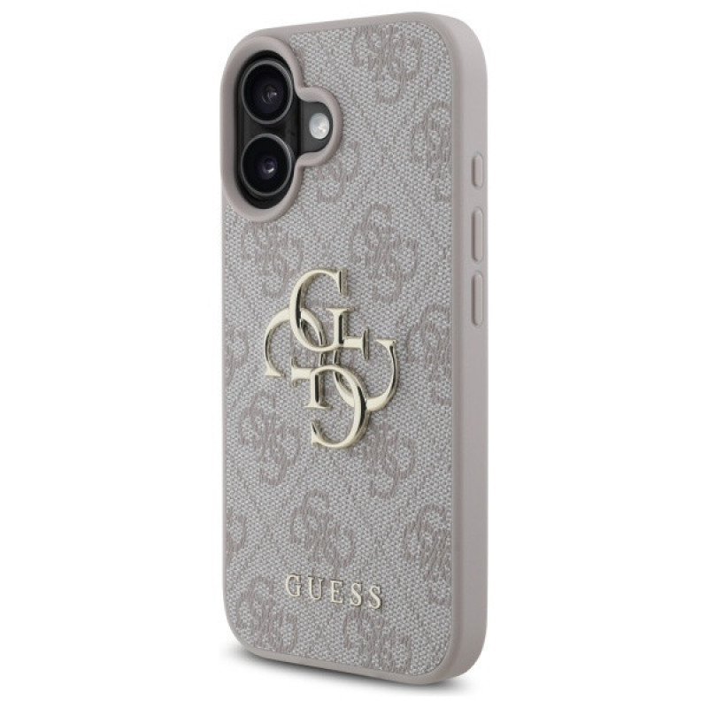 Guess GUHCP16S4GMGPI Apple iPhone 16 kietasis dėklas 4G Big Logo, rožinis