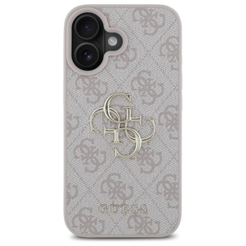 Guess GUHCP16S4GMGPI Apple iPhone 16 kietasis dėklas 4G Big Logo, rožinis