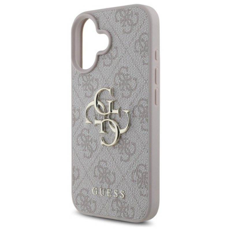 Guess GUHCP16S4GMGPI Apple iPhone 16 kietasis dėklas 4G Big Logo, rožinis