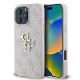 Guess GUHCP16X4GMGPI 4G Big Metal Logo kietas dėklas, skirtas Apple iPhone 16 Pro Max 6.9", rožinis