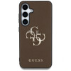 Guess Grained Big 4G Logo Small Classic Logo kietas dėklas, skirtas Samsung Galaxy S25+, rudas