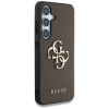 Guess Grained Big 4G Logo Small Classic Logo kietas dėklas, skirtas Samsung Galaxy S25+, rudas