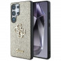 Guess Fixed Glitter Big 4G Metal Logo kietas dėklas, skirtas Samsung Galaxy S25 Ultra, auksinis