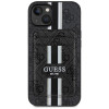 Guess Guess 4G Stripes MagSafe Wallet dėklas su pinigine, skirtas Apple iPhone 15, juodas