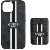 Guess Guess 4G Stripes MagSafe Wallet dėklas su pinigine, skirtas Apple iPhone 15, juodas