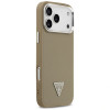 Guess Grained Triangle Logo MagSafe kietas dėklas, skirtas Apple iPhone 17 Pro Max, rudas