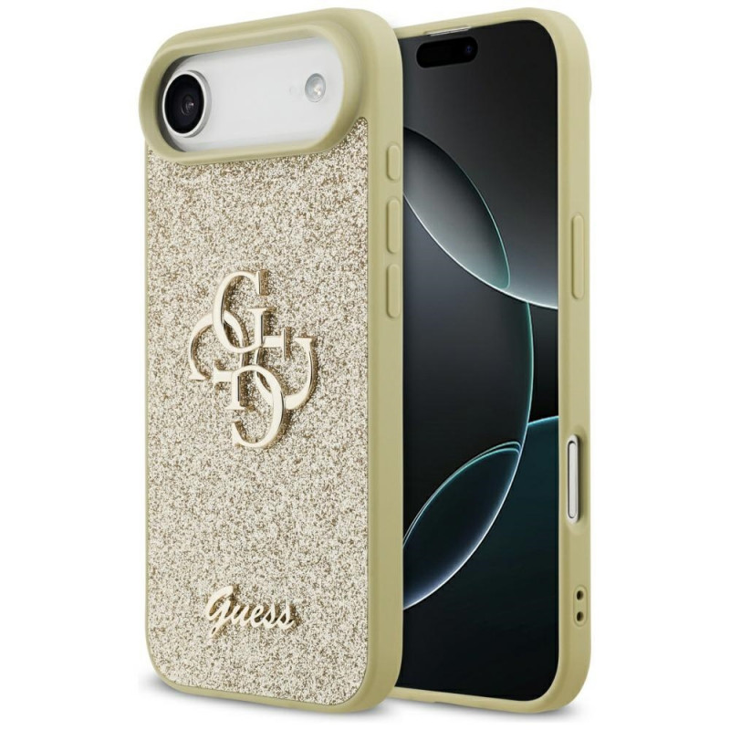 Guess Fixed Glitter Big 4G kietasis dėklas, skirtas Apple iPhone Air, auksinis