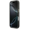 Guess GUE5344 IML 4G Script Metal kietasis dėklas, skirtas Apple iPhone 17 Pro Max, juodas