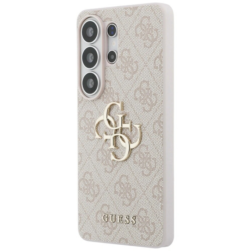 Guess GUE005337 4G Big Metal Logo kietas dėklas, skirtas Samsung Galaxy S26 Ultra, rožinis