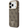 Guess 4G PU Triangle Logo & Stand Camera MagSafe dėklas, skirtas Apple iPhone 18 Pro Max / 17 Pro Max, rudas
