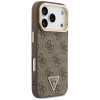 Guess 4G PU Triangle Logo & Stand Camera MagSafe dėklas, skirtas Apple iPhone 18 Pro Max / 17 Pro Max, rudas