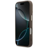 Guess 4G PU Triangle Logo & Stand Camera MagSafe dėklas, skirtas Apple iPhone 18 Pro Max / 17 Pro Max, rudas