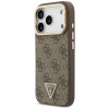 Guess 4G PU Triangle Logo & Stand Camera MagSafe dėklas, rudas, skirtas Apple iPhone 18 Pro / 17 Pro
