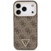 Guess 4G PU Triangle Logo & Stand Camera MagSafe dėklas, rudas, skirtas Apple iPhone 18 Pro / 17 Pro