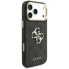 Guess 4G Big 4G Classic Logo Big Strap Metal Buttons dėklas su dirželiu, skirtas Apple iPhone 18 Pro / 17 Pro, juodas