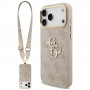 Guess 4G Big 4G Classic Logo Big Strap Metal Buttons dėklas su dirželiu, skirtas Apple iPhone 18 Pro Max / 17 Pro Max, rožinis