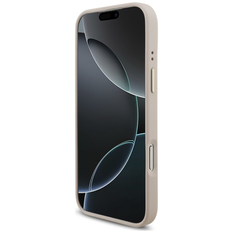 Guess 4G Big 4G Classic Logo Big Strap Metal Buttons dėklas su dirželiu, skirtas Apple iPhone 18 Pro Max / 17 Pro Max, rožinis