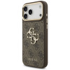 Guess 4G Big 4G Classic Logo Big Strap Metal Buttons dėklas su dirželiu, skirtas Apple iPhone 18 Pro Max / 17 Pro Max, rudas