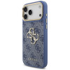 Guess 4G Big 4G Classic Logo Big Strap Metal Buttons dėklas su dirželiu, skirtas Apple iPhone 18 Pro Max / 17 Pro Max, mėlynas