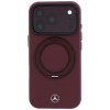 Mercedes-Benz odinis Leather with Ring Stand MagSafe dėklas, skirtas Apple iPhone 18 Pro / 17 Pro, bordo spalvos