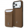 Mercedes-Benz Grill Pattern Leather MagSafe dėklas ir kortelių piniginės rinkinys, skirtas Apple iPhone 18 Pro Max / 17 Pro Max, camel