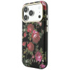 Guess Blossom Roses Print MagSafe dėklas, skirtas Apple iPhone 18 Pro / 17 Pro, juodas