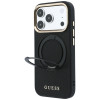 Guess Guess Ring Stand 360 Grained Classic Logo MagSafe dėklas, skirtas Apple iPhone 18 Pro / 17 Pro, juodas