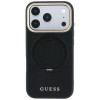 Guess Guess Ring Stand 360 Grained Classic Logo MagSafe dėklas, skirtas Apple iPhone 18 Pro / 17 Pro, juodas