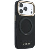 Guess Guess Ring Stand 360 Grained Classic Logo MagSafe dėklas, skirtas Apple iPhone 18 Pro / 17 Pro, juodas