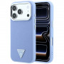 Guess Grained Triangle Logo MagSafe kietasis dėklas, skirtas Apple iPhone 18 Pro / 17 Pro, mėlynas