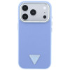 Guess Grained Triangle Logo MagSafe kietasis dėklas, skirtas Apple iPhone 18 Pro / 17 Pro, mėlynas