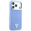 Guess Grained Triangle Logo MagSafe kietasis dėklas, skirtas Apple iPhone 18 Pro / 17 Pro, mėlynas