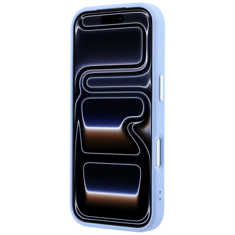 Guess Grained Triangle Logo MagSafe kietasis dėklas, skirtas Apple iPhone 18 Pro / 17 Pro, mėlynas