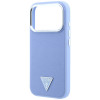 Guess Grained Triangle Logo MagSafe kietasis dėklas, skirtas Apple iPhone 18 Pro / 17 Pro, mėlynas