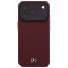 Mercedes-Benz Grill Pattern Leather MagSafe dėklas ir kortelių piniginės rinkinys, skirtas Apple iPhone 18 Pro / 17 Pro, bordo spalvos