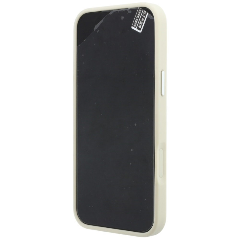 Karl Lagerfeld Ring Stand 360 Saffiano Classic Logo MagSafe dėklas, skirtas Apple iPhone 18 Pro / 17 Pro, smėlio spalvos