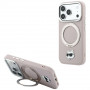 Karl Lagerfeld with Ring Stand 360 Choupette Head Pin MagSafe dėklas, skirtas Apple iPhone 18 Pro Max / 17 Pro Max, rožinis