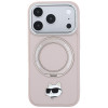 Karl Lagerfeld with Ring Stand 360 Choupette Head Pin MagSafe dėklas, skirtas Apple iPhone 18 Pro Max / 17 Pro Max, rožinis
